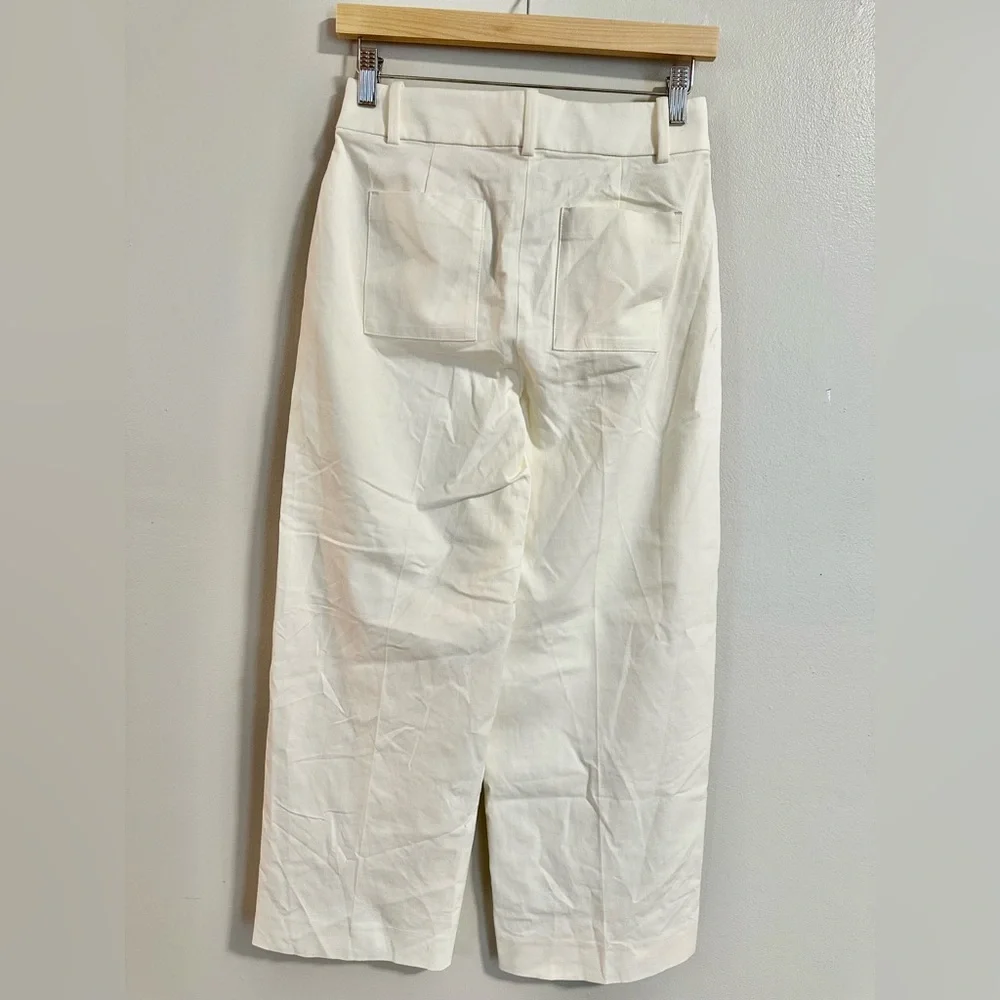 J. Crew Sydney wide-leg pant in bi-stretch cotton blend in Ivory size 0. NWT - Picture 7 of 11